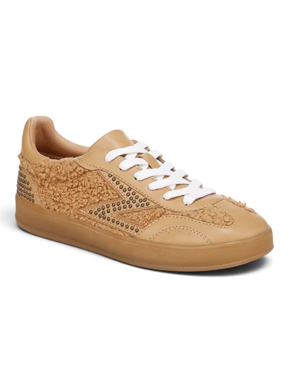 Zodiac Sansa Studded Sneakers Tan Shearling 10